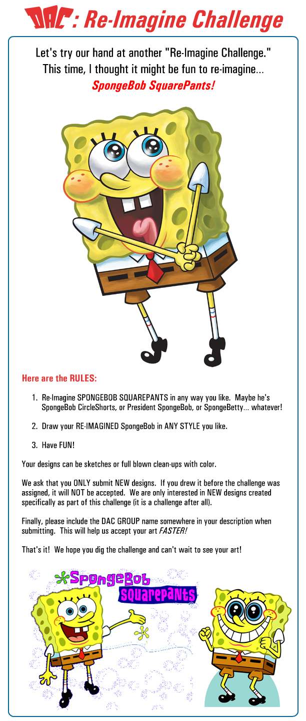 Re-Imagine Challenge Rules: SpongeBob!