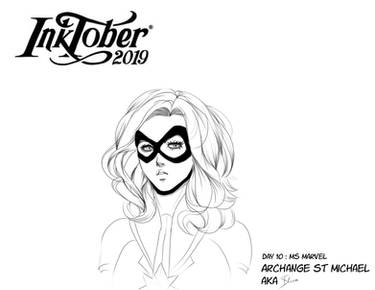 Inktober 2019 : day 10 (Ms Marvel)