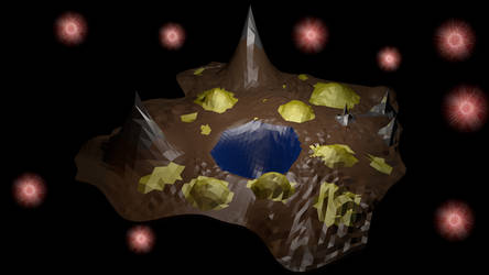 Low poly cave scene from an DND campaign.