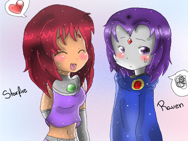 Teen Titans Starfire and Raven