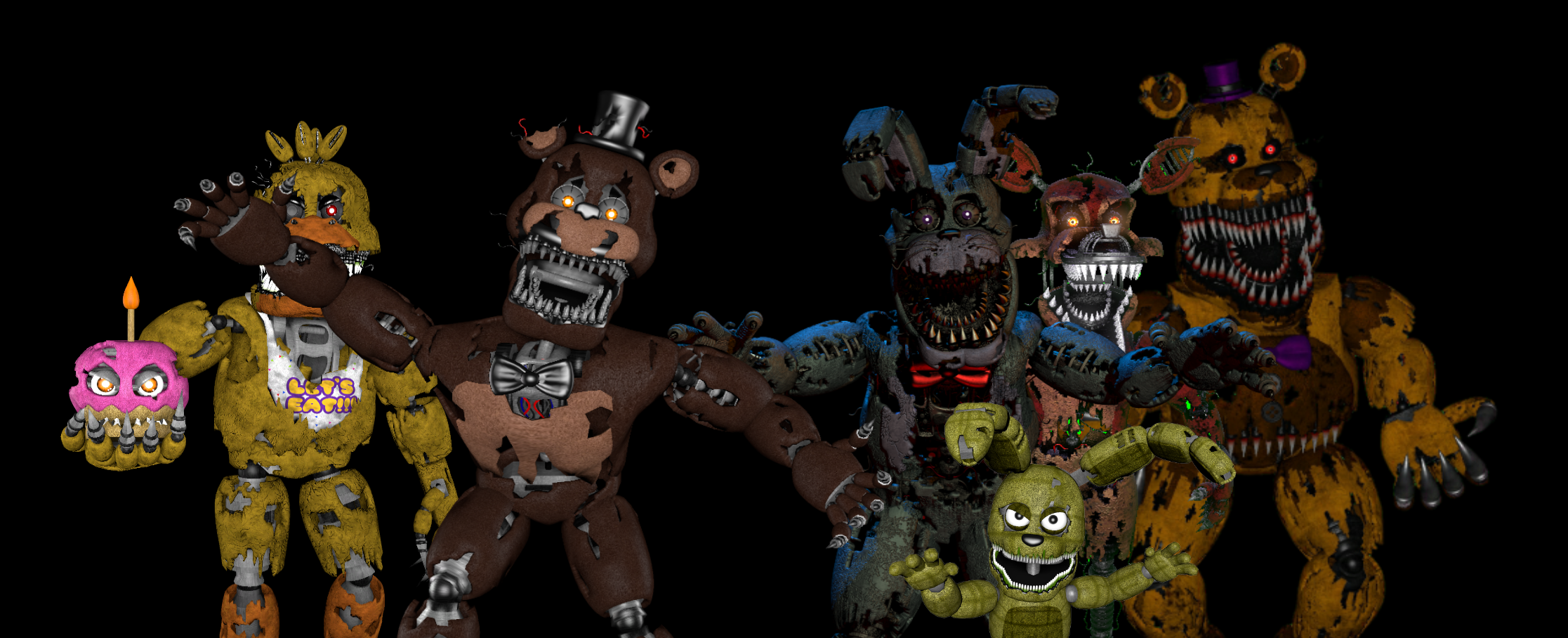 All FNAF 4 Animatronics by LandynGunderfan on DeviantArt