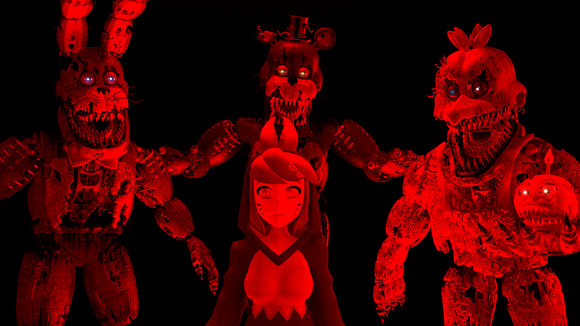 The Nightmare Animatronics (FNaF 4 - SFM) by LandynGunderfan on