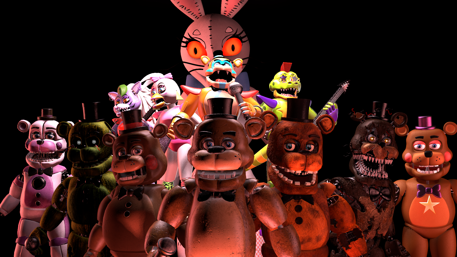 All FNAF 4 Animatronics by LandynGunderfan on DeviantArt