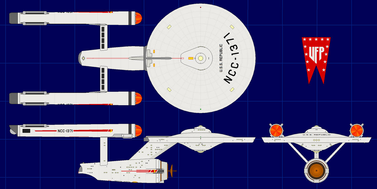Constitution Class (U.S.S. Republic) by ScifiGeek1991 on DeviantArt