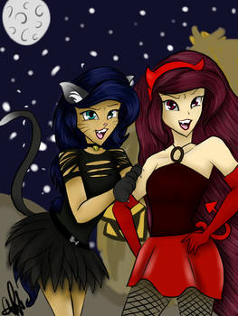 Luna and Celestia Halloween