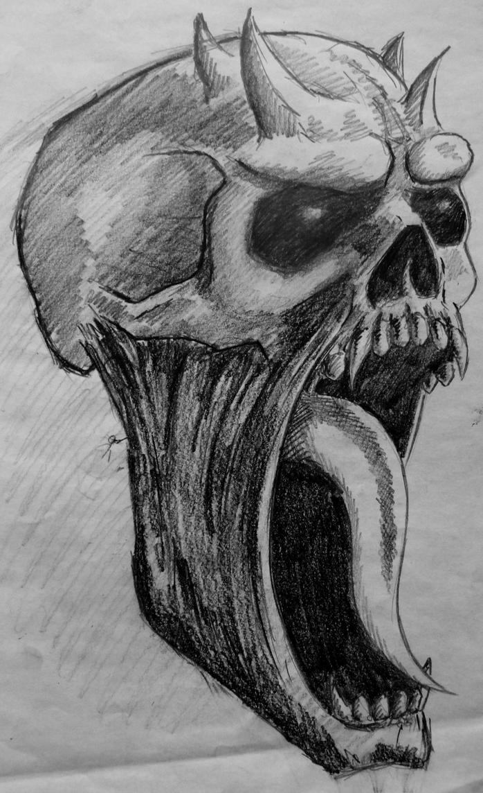 Devil Skull Drawings: Undead Demon Skull By CarlJensen92 On DeviantArt.