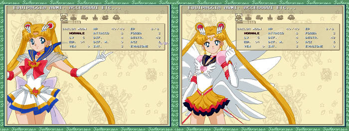 Super and Eternal Sailor Moon - Equipment Menu