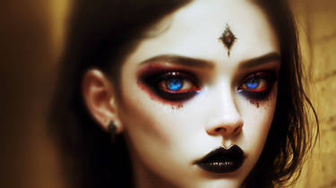 Gothic Girl Face Artwork