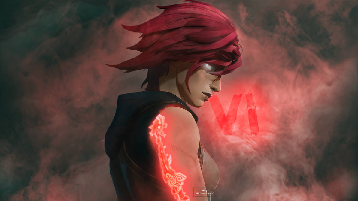 Vi Tattoo Glow Wallpaper Arcane 4K by Kenjjoo on DeviantArt