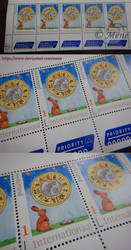 Rabbit postal stamps