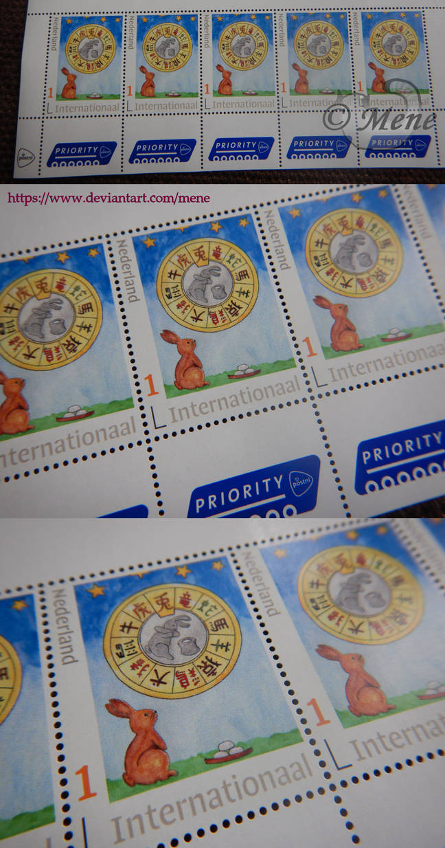 Rabbit postal stamps by mene on DeviantArt