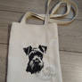 Miniature Schnauzer head doggy bag embroidery