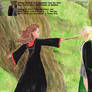 Hermione confronts Malfoid (female Draco Malfoy) in the forest