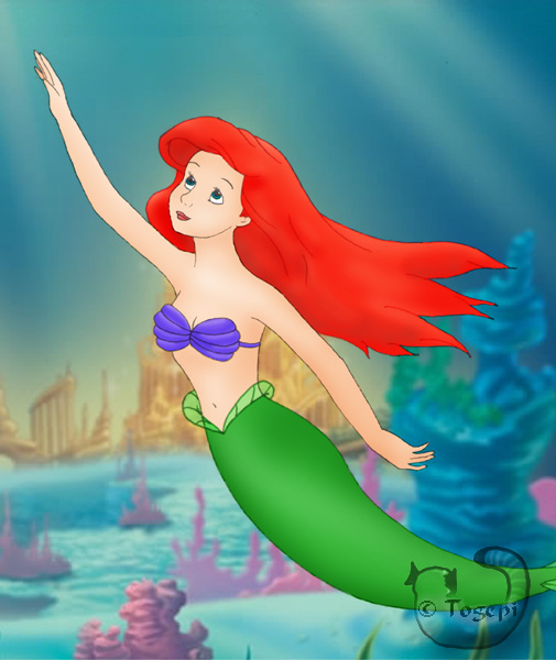 Ariel swims