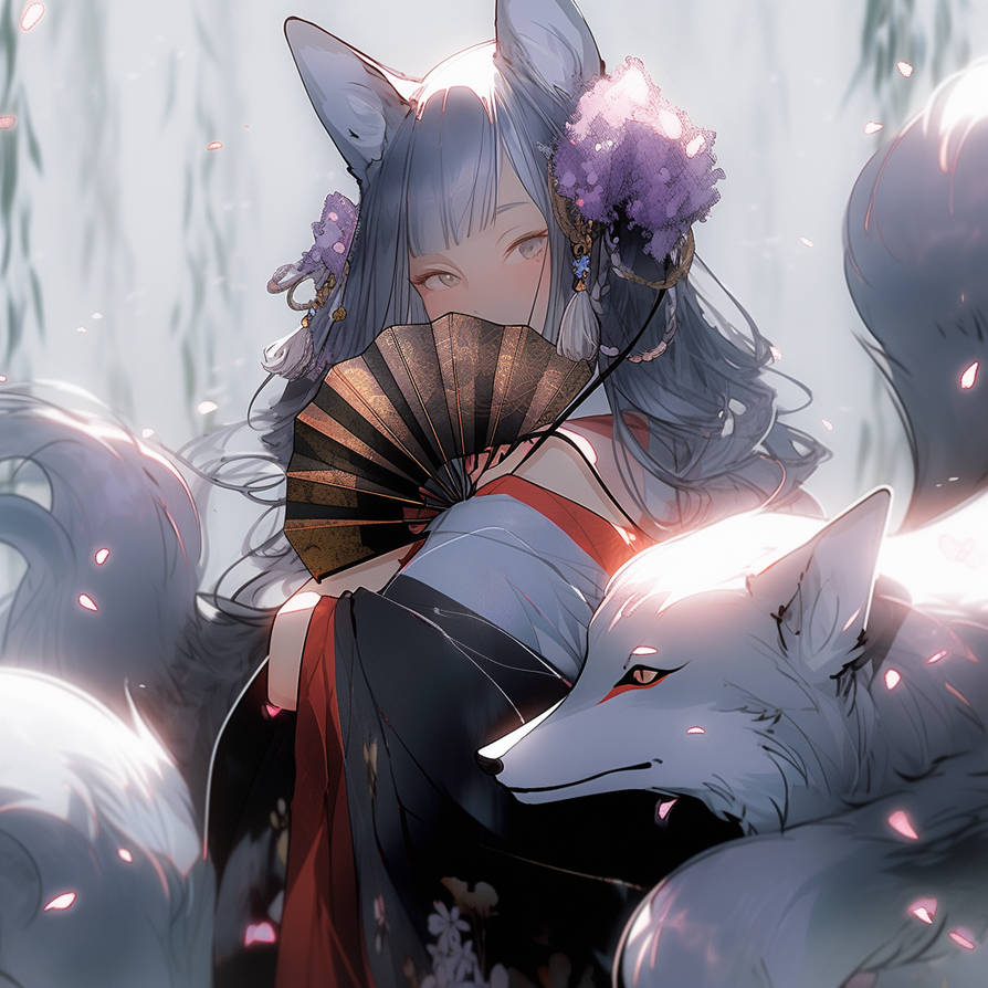 Murasaki and Her Kitsune by Sofiimagines on DeviantArt