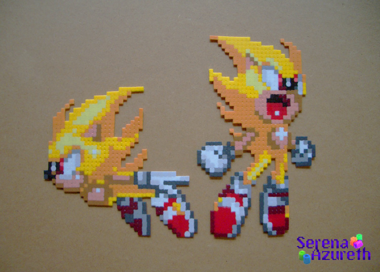 Sonic The Hedgehog Sprite Perler Bead Pattern, Bead Sprites