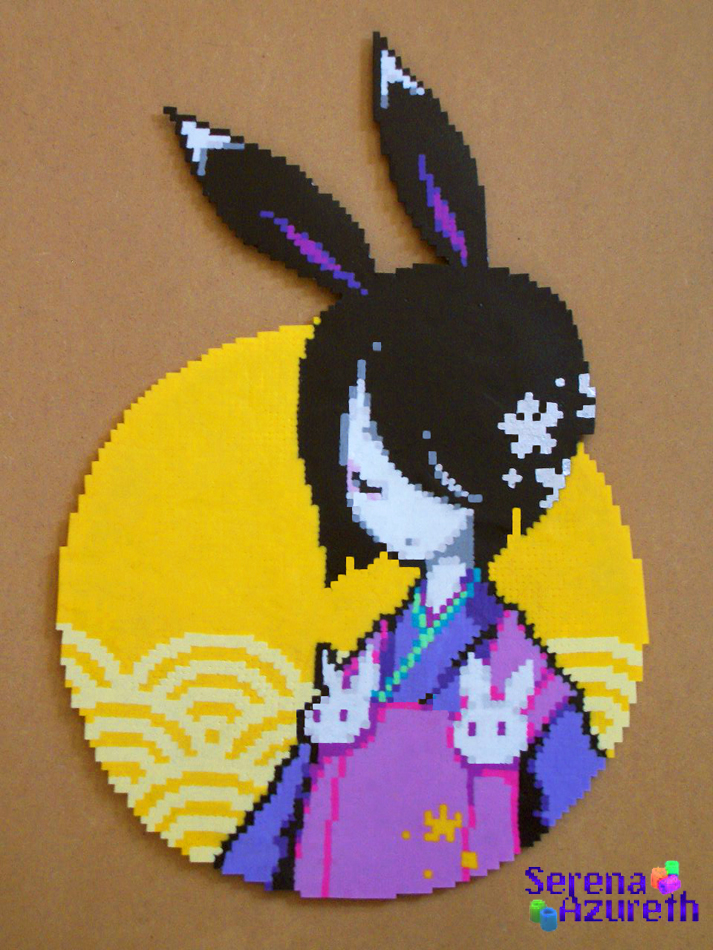 Geisha Rabbit on the Moon