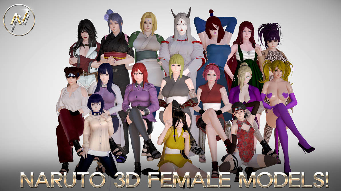 NARUTO 3D FEMALE MODELS! DOWNLOAD! by KameronFox on DeviantArt