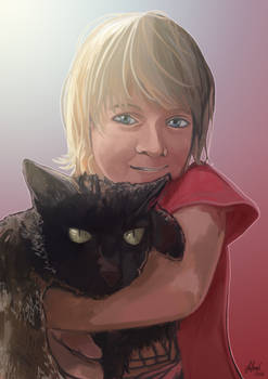 A boy and his cat