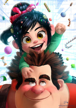 Vanellope and Ralph ( Wreck it Ralph )