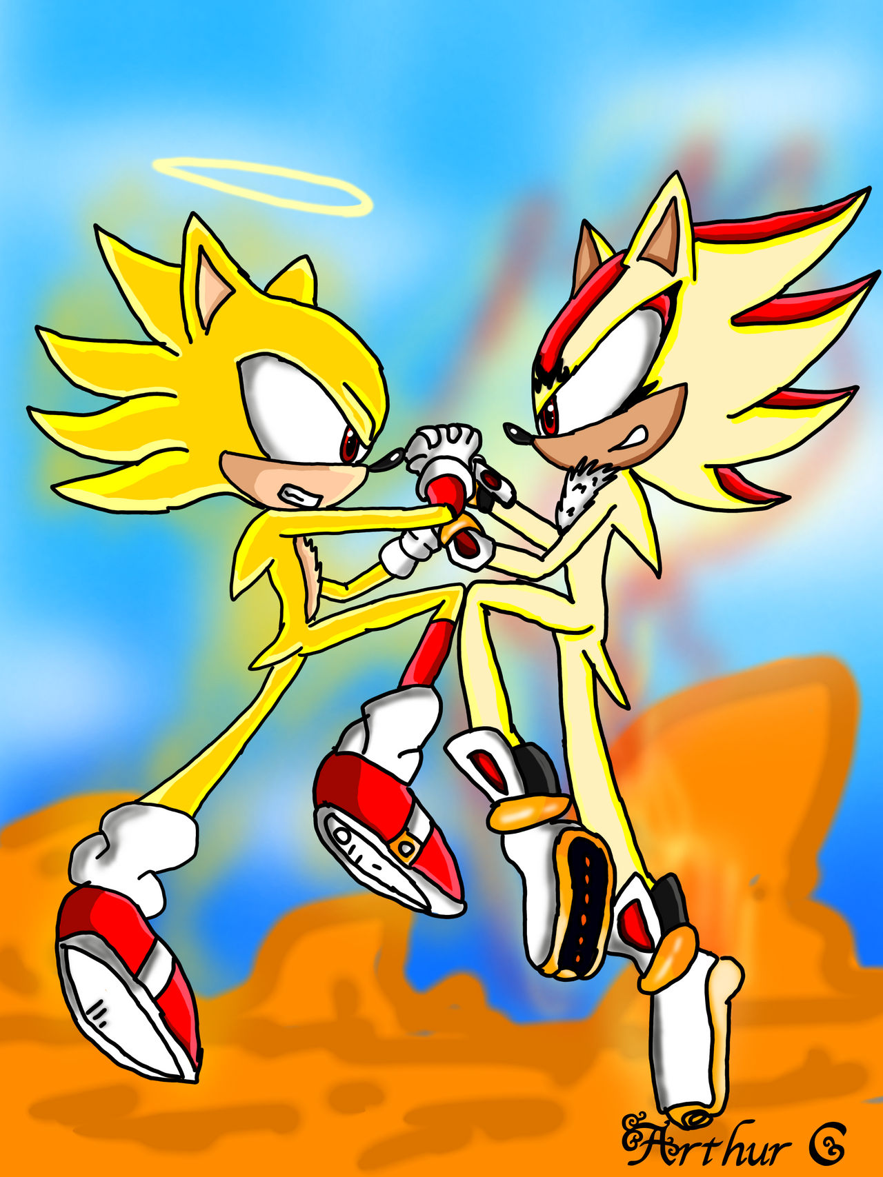 Sonic X (Sonic Super Sonic vs Shadow Super Shadow) by 9029561 on DeviantArt