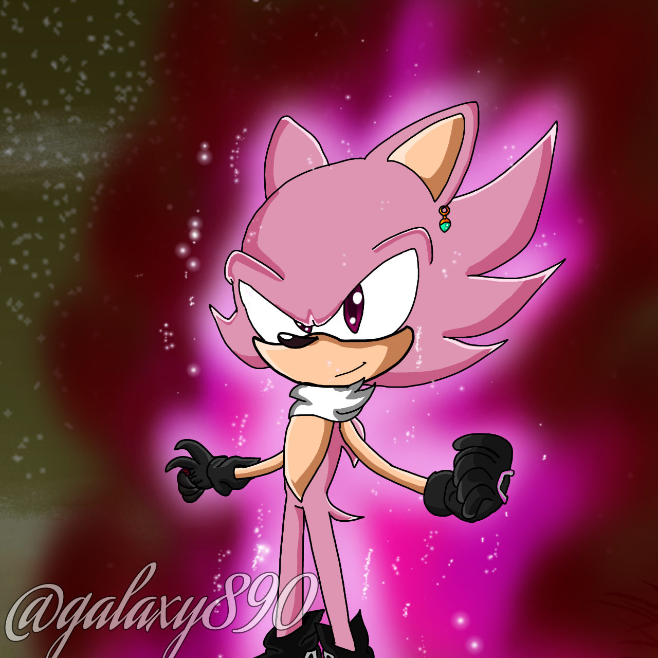 Super Sonic Hyper Knuckles glow black Art Print for Sale by AmaDeviant