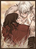 red riding hood and white wolf