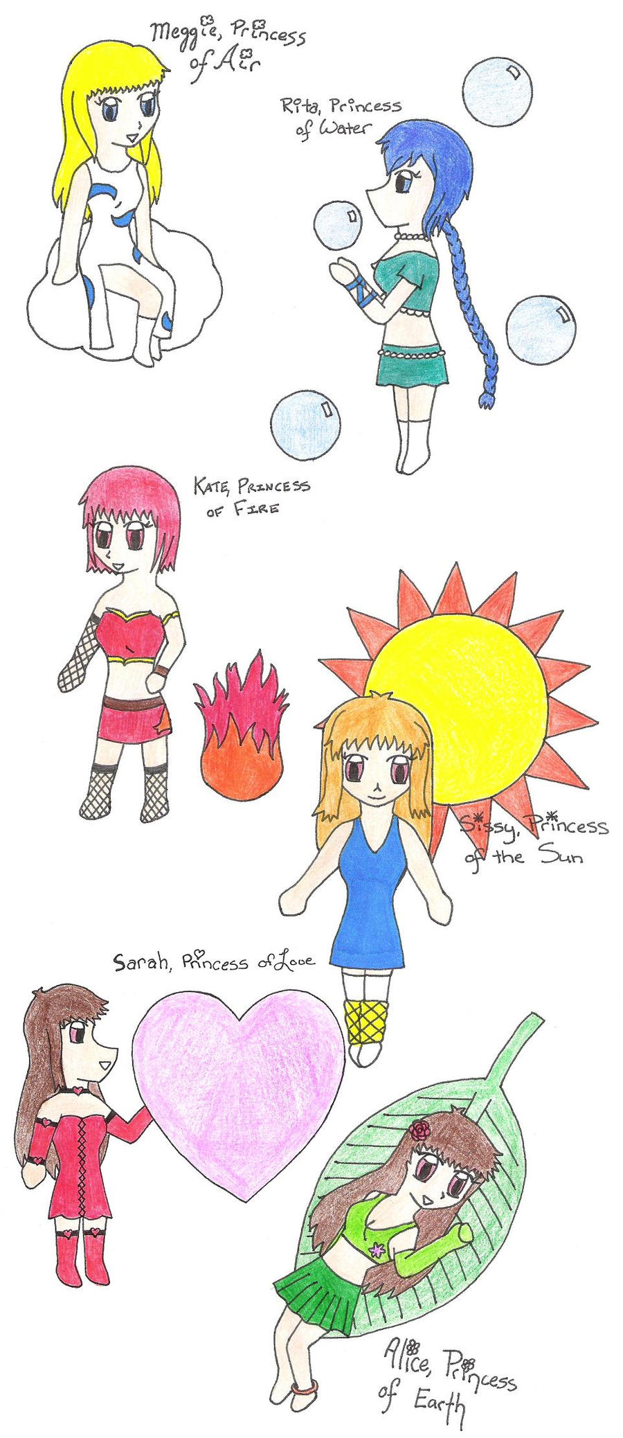 Elemental Girls - Chibis