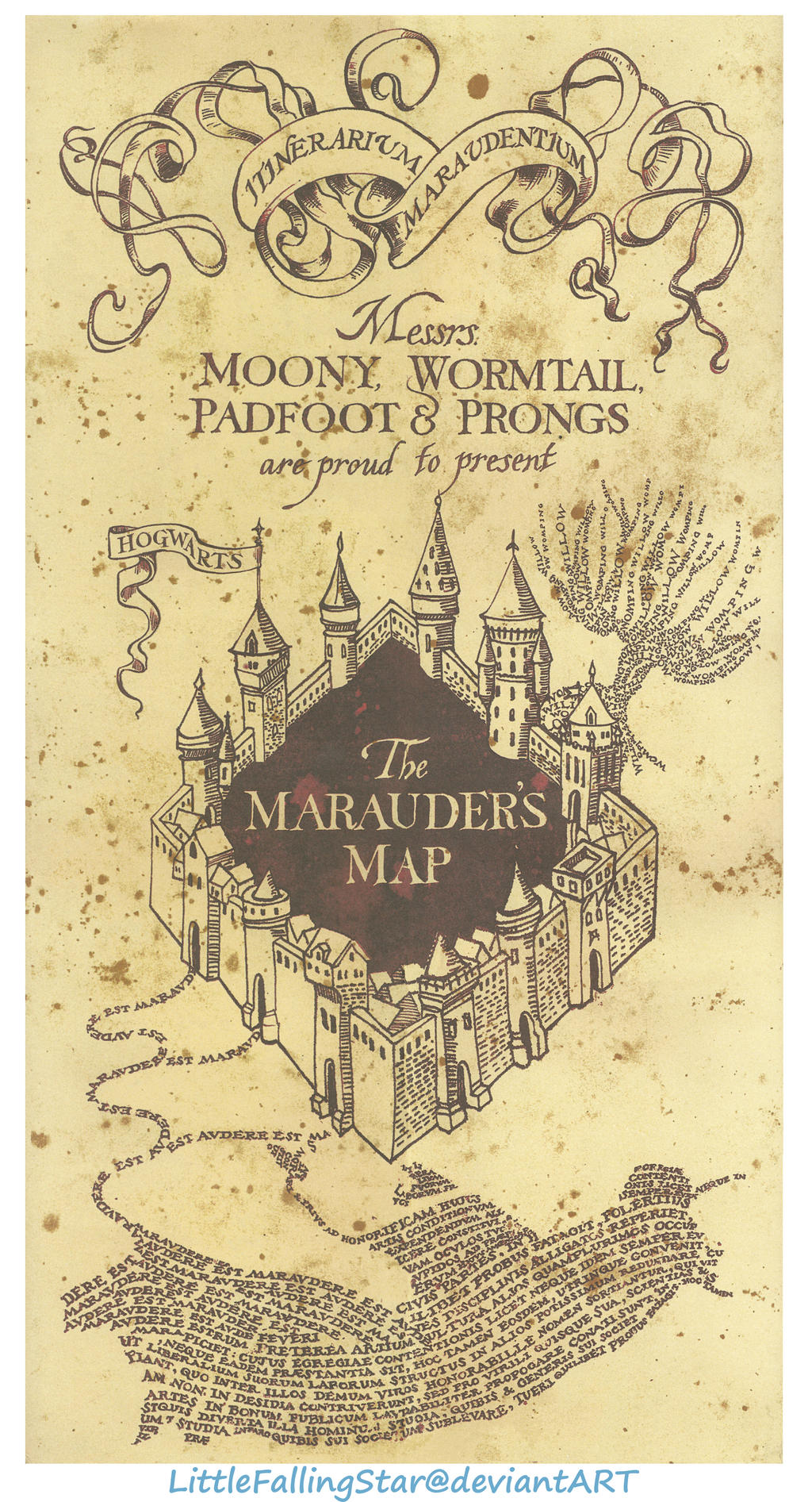 Hogwarts Castle Marauders Map by LittleFallingStar on DeviantArt