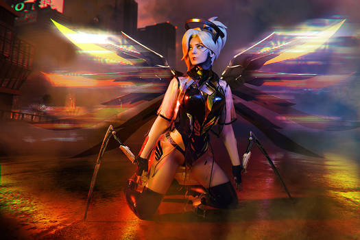 Mercy Cyberpunk Overwatch Cosplay BLIZZARD