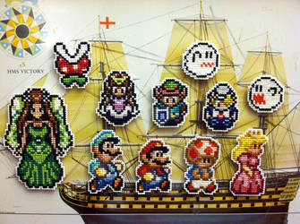 Mario and Zelda cross stitch magnets