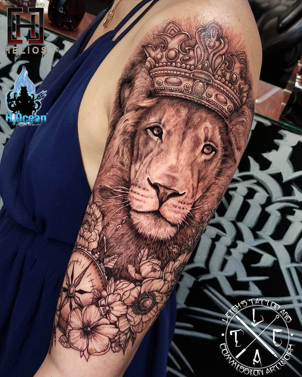 lion crown and compass tattoo by leightca on DeviantArt