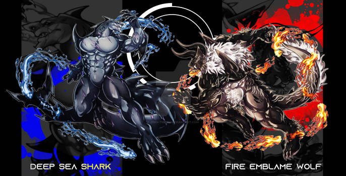 [OPEN] Adoptables Deep shark vs Fire wolf