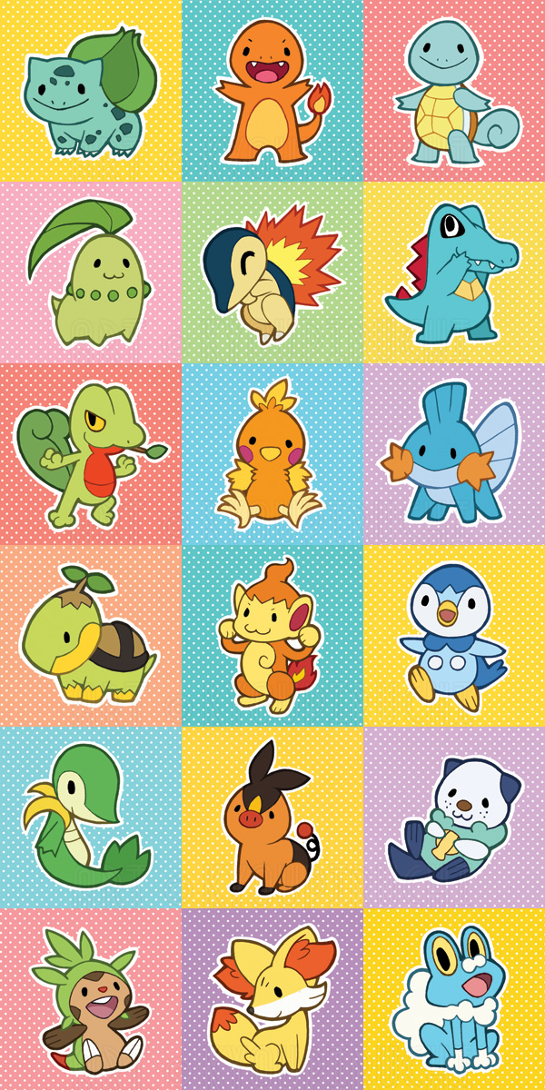 Pokemon Starters Gen 1-6