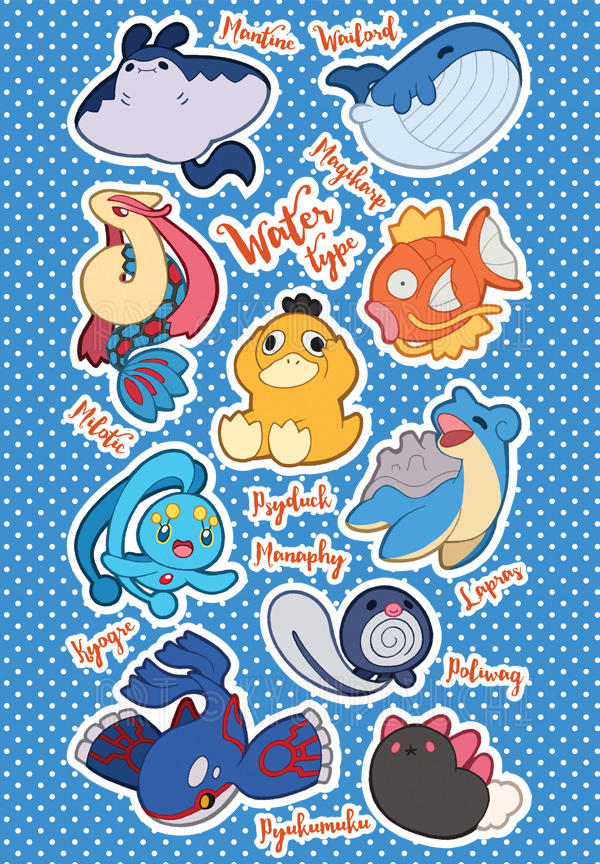 Water Pokemon Pattern Water Type Pokemon by miaow on DeviantArt