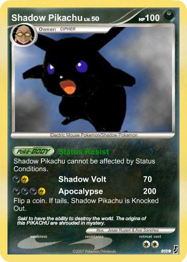 pokemon shadow pikachu card Pokemon Shadow Pikachu 564