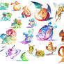 Watercolor Pokemon! 001-018
