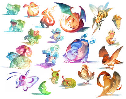 Watercolor Pokemon! 001-018