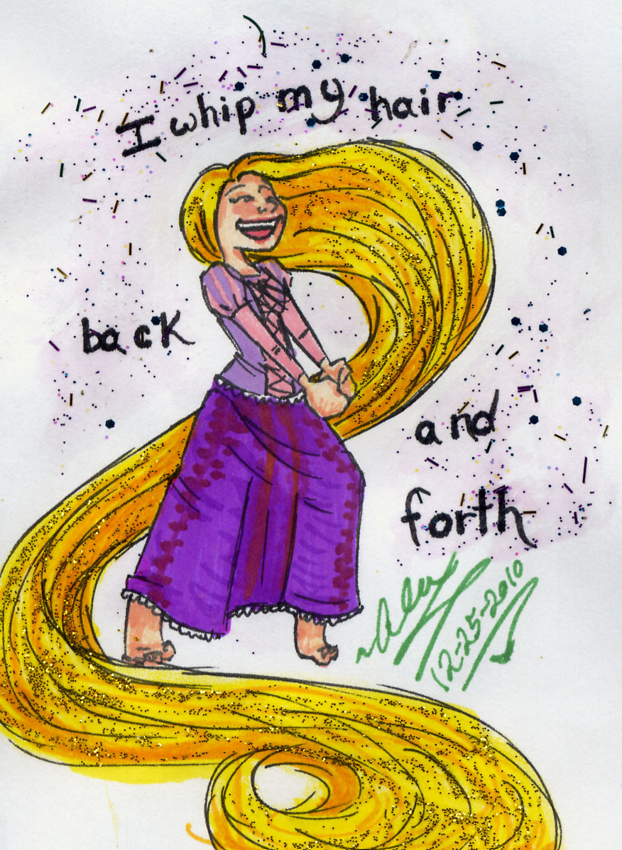 Rapunzel whips her hair