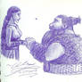 Stalka in blue pen