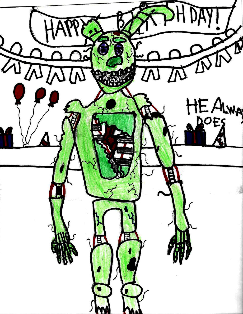 Springtrap drawing by cursedironfist7 on DeviantArt