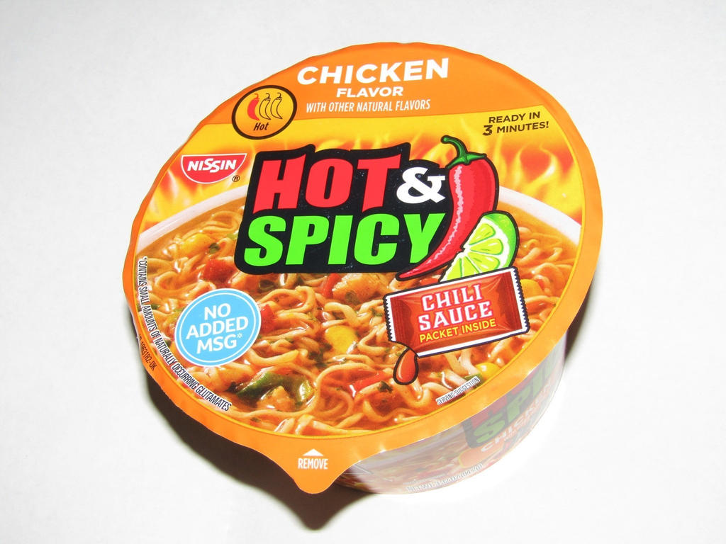 Nissin Foods Hot And Spicy Chicken Bowl Noodles by WLART12 on DeviantArt