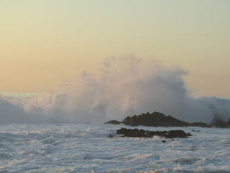 Wave crashing on the rocks