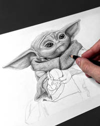 Baby Yoda drawing WIP2 by Markus Bogner