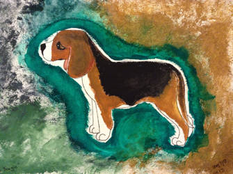 Painting of a Beagle