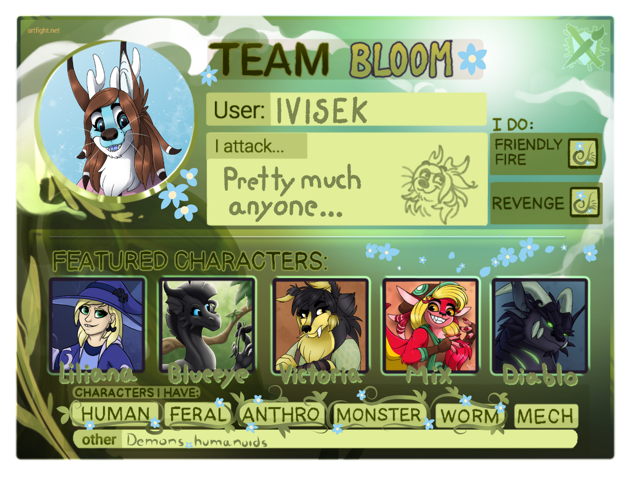 Art fight card 2022 by IVISEK on DeviantArt