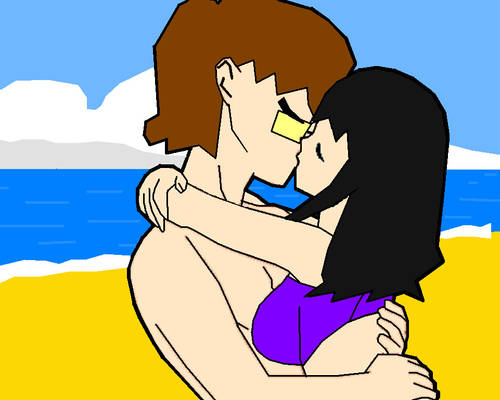 Dustin Yuki beach kiss