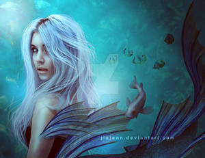 Blue hair mermaid by jiajenn