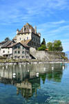 La Reflexion du Chateau d'Yvoire dans le Lac Leman by LePtitSuisse1912