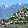 Vue sur Saillon le Matin